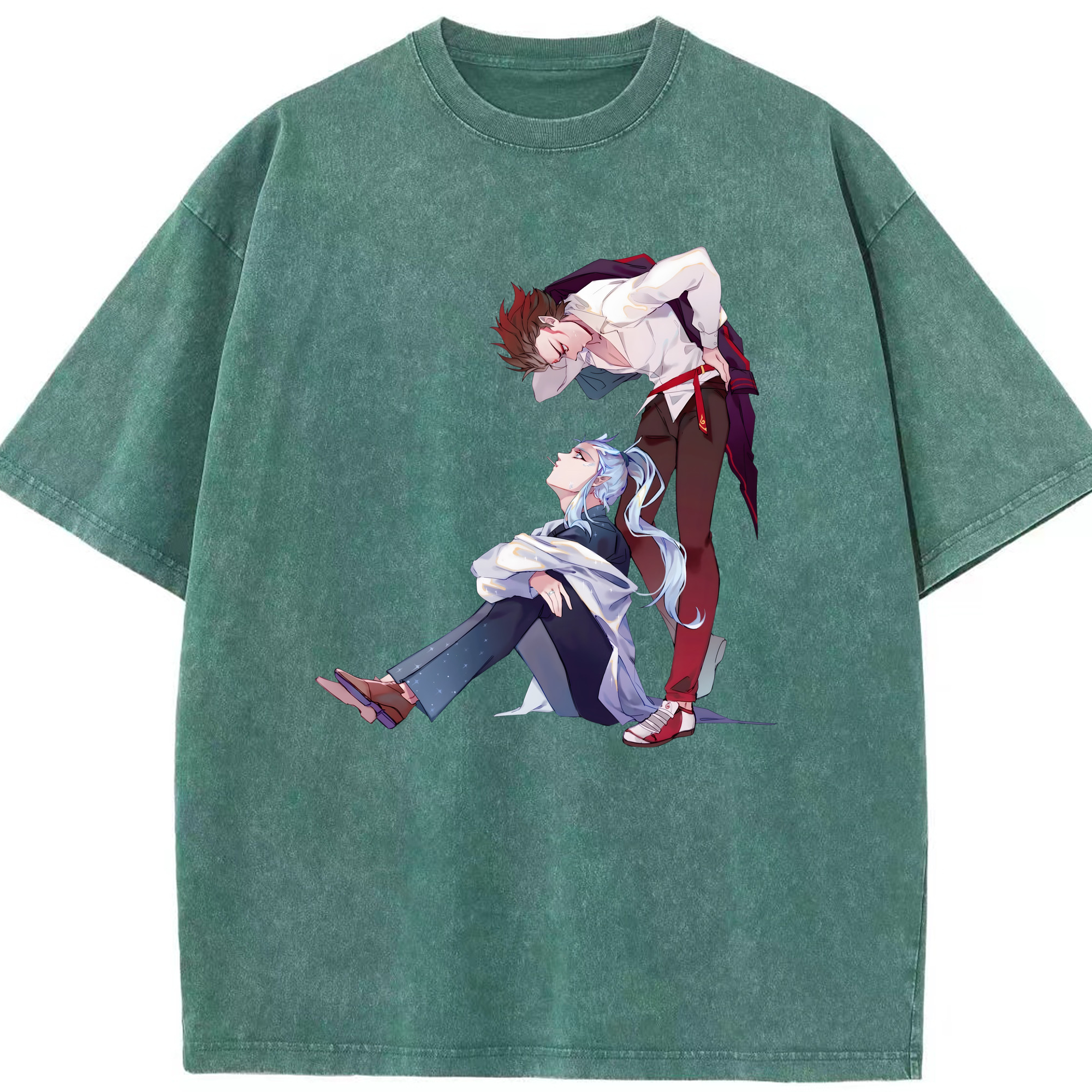 （画像用） Ne Zha 2 ナタ 魔童の大暴れ 綿100% ヴィンテージ風 半袖Tシャツ（フロントプリント）